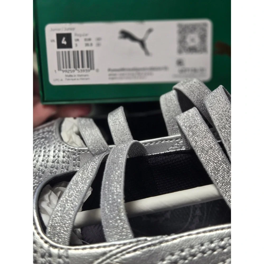 Puma x Wicked Glinda Mary Jane Metallic Silver Embroidered Sneakers Broadway NEW